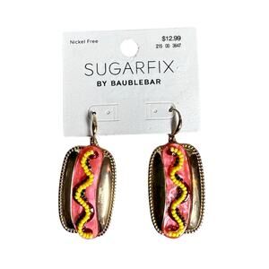 SugarFix by Baublebar Hotdog Hot Dog Ketchup Mustard Summer Picnic Food Earrings